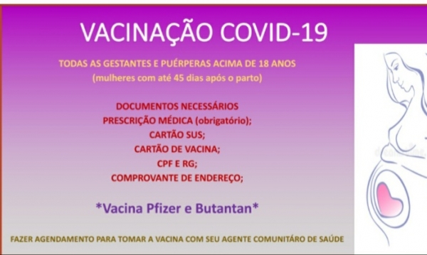 VACINA CONTRA COVID-19 PARA GESTANTES EM PARECIS/RO