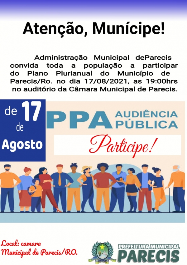PPA. AUDIÊNCIA PÚBLICA DO MUNICIPIO DE PARECIS/RO