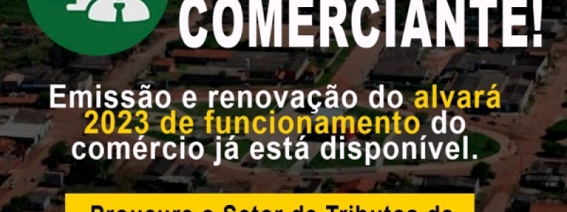EMISSÃO E RENOVAÇÃO DE ALVARÁ 2023 DO COMÉRCIO